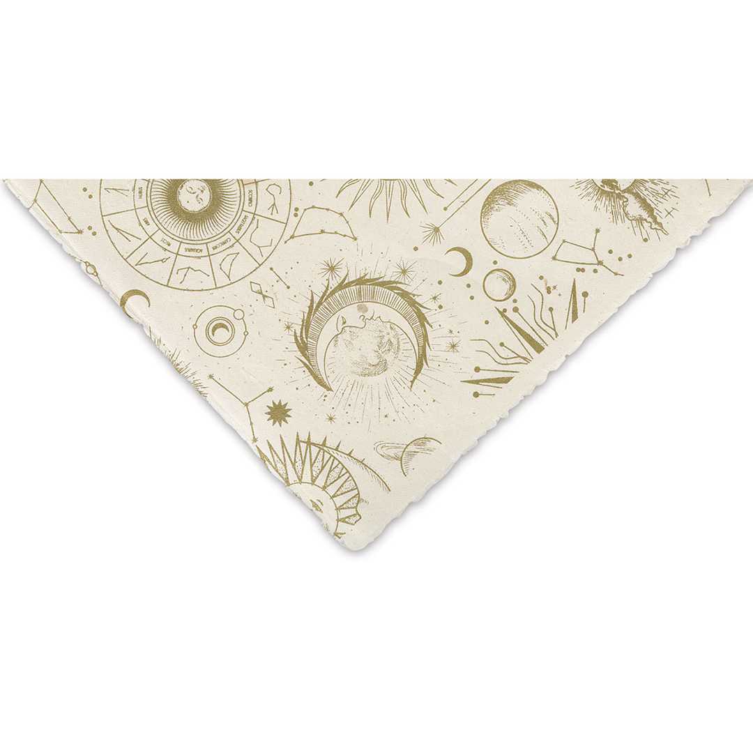 Open in modal - Celestial Print Lokta Paper- Cream and Gold, 20" x 30" (corner)