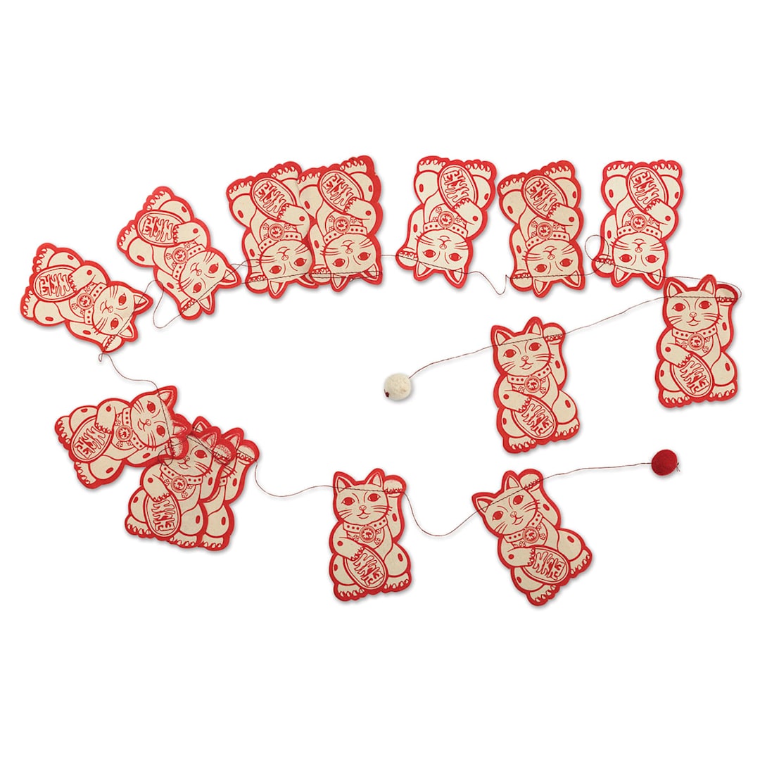 Open in modal - Giftsland Paper Garlands - Length of Lucky Cat shapes
