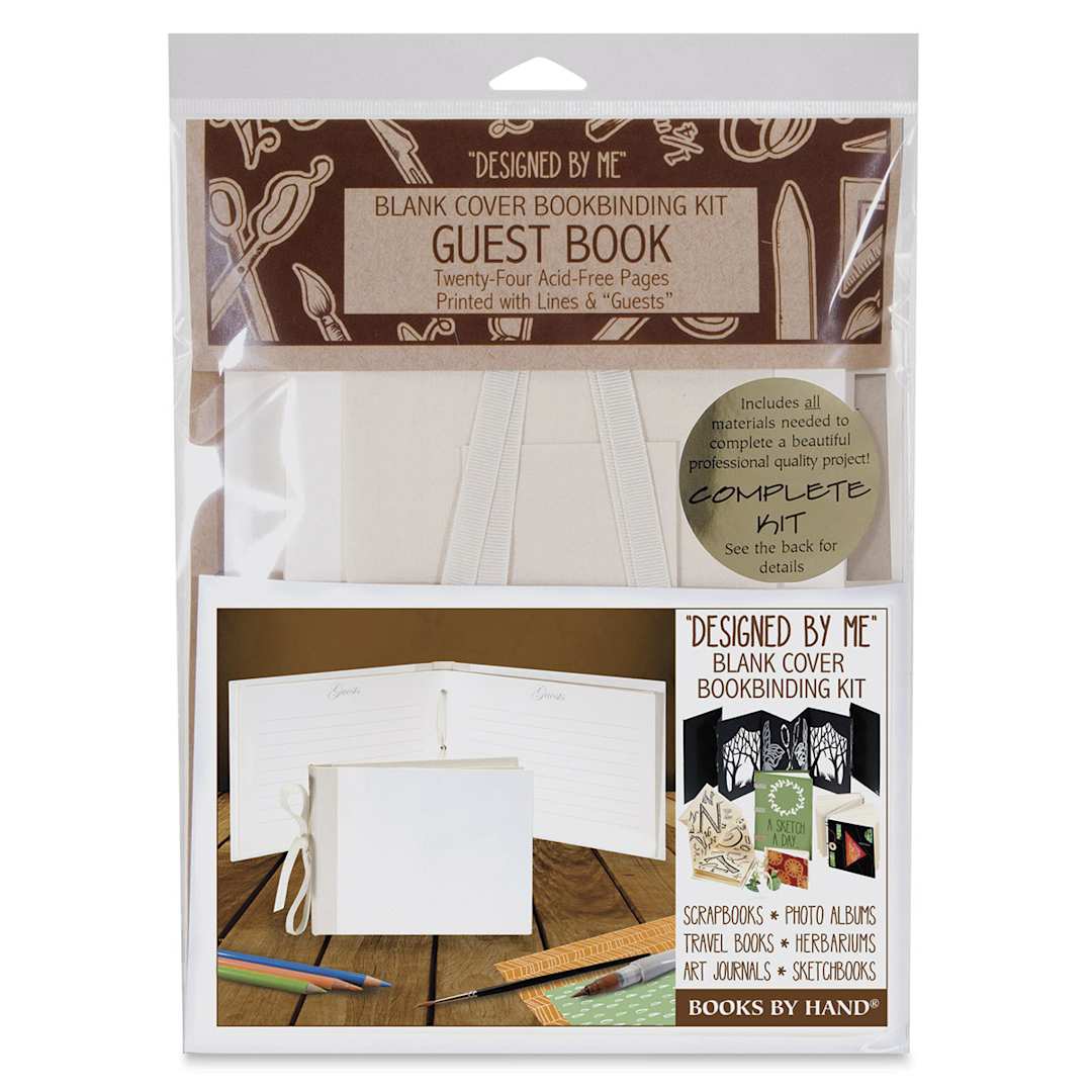 Open in modal - Books By Hand Blank Cover Guest Book Bookbinding Kit front of packaging