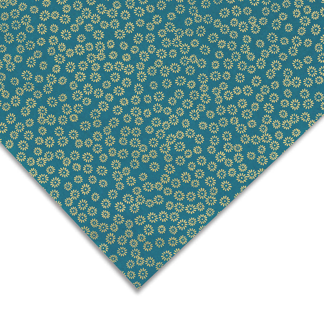 Open in modal - Aitoh Japanese Decorative Papers - Corner of Blue Cherry Blossoms pattern shown