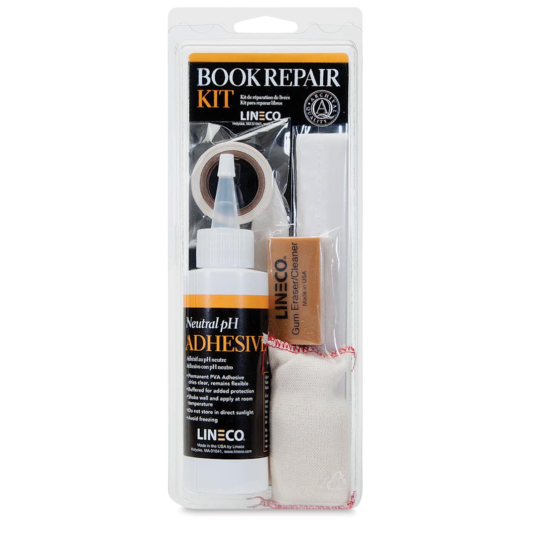 Open in modal - Lineco Book Repair Kit - Front view of blister package 
