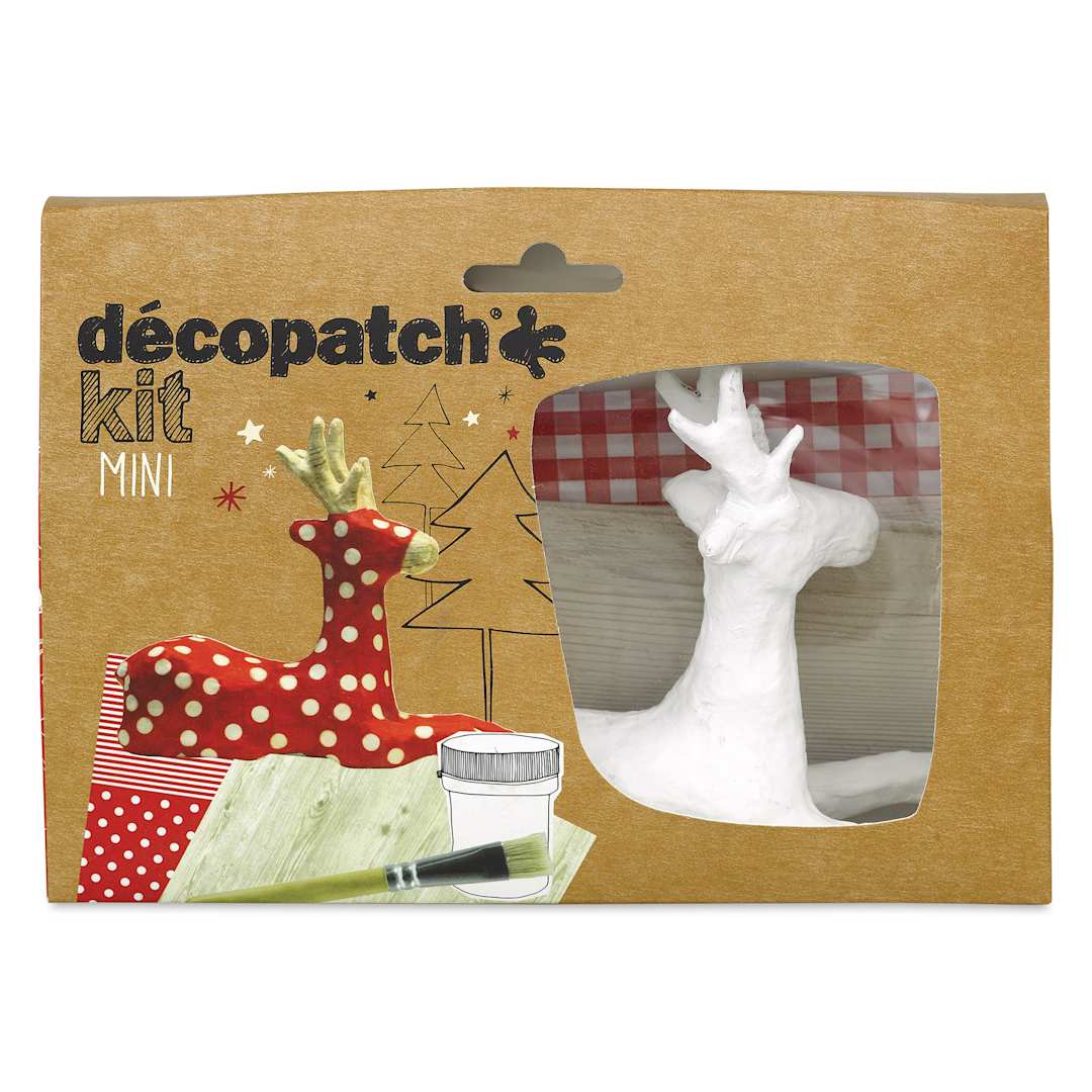 Open in modal - DecoPatch Paper Mache Reindeer Kit, front of the packaging