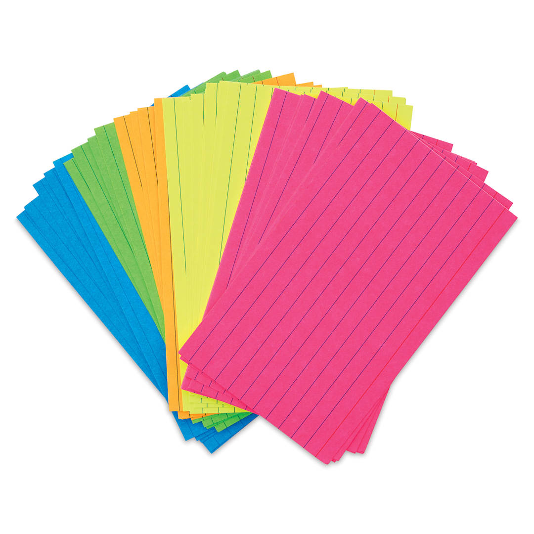 Open in modal - Pacon Index Cards - Pkg of 75, Super Bright, 3" x 5", Ruled