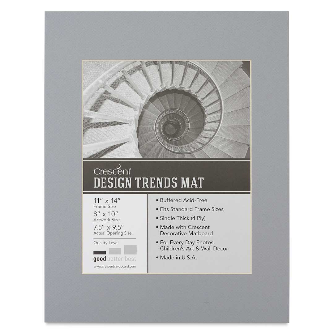 Open in modal - Crescent Pre-Cut Mat - Mid Gray, 11" x 14" (7-1/2" x 9-1/2" Opening)