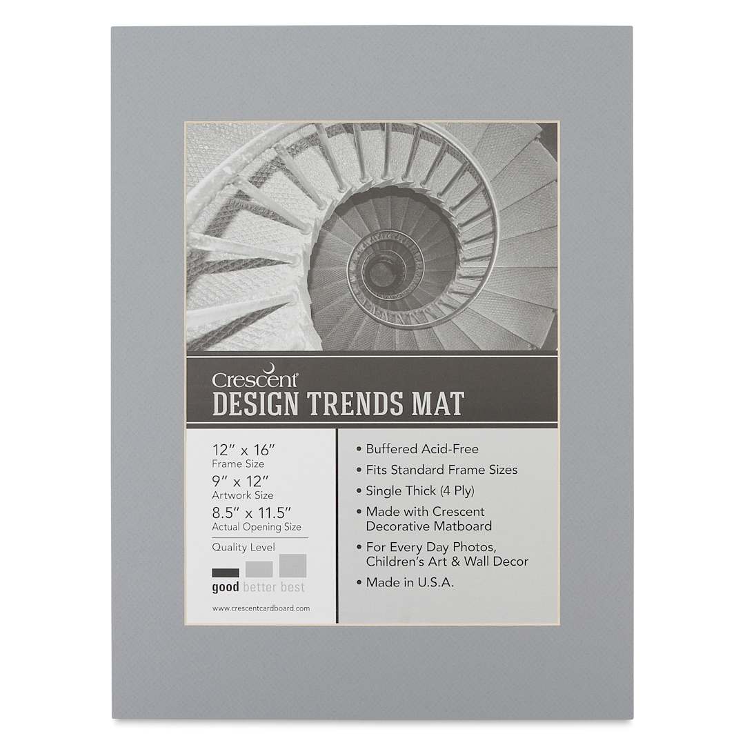 Open in modal - Crescent Pre-Cut Mat - Mid Gray, 12" x 16" (8-1/2" x 11-1/2" Opening)