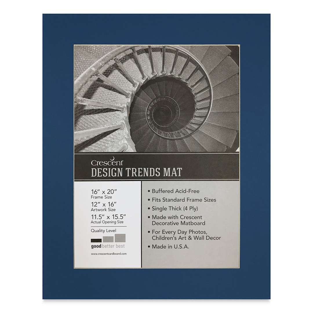 Open in modal - Crescent Pre-Cut Mat - Bottle Blue, 16" x 20" (11-1/2" x 15-1/2" Opening)