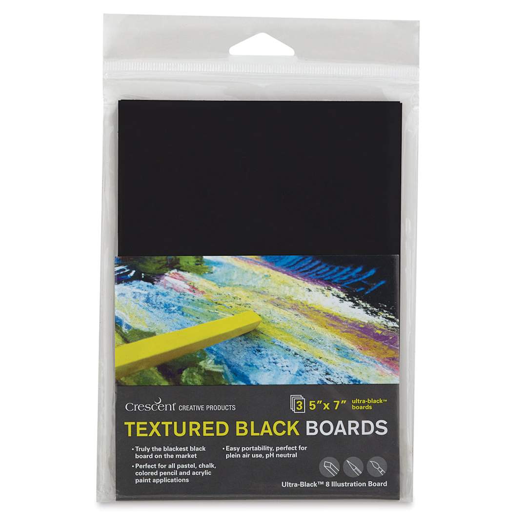 Open in modal - Crescent Textured Black Art Boards - Pkg of 3, 5" x 7"