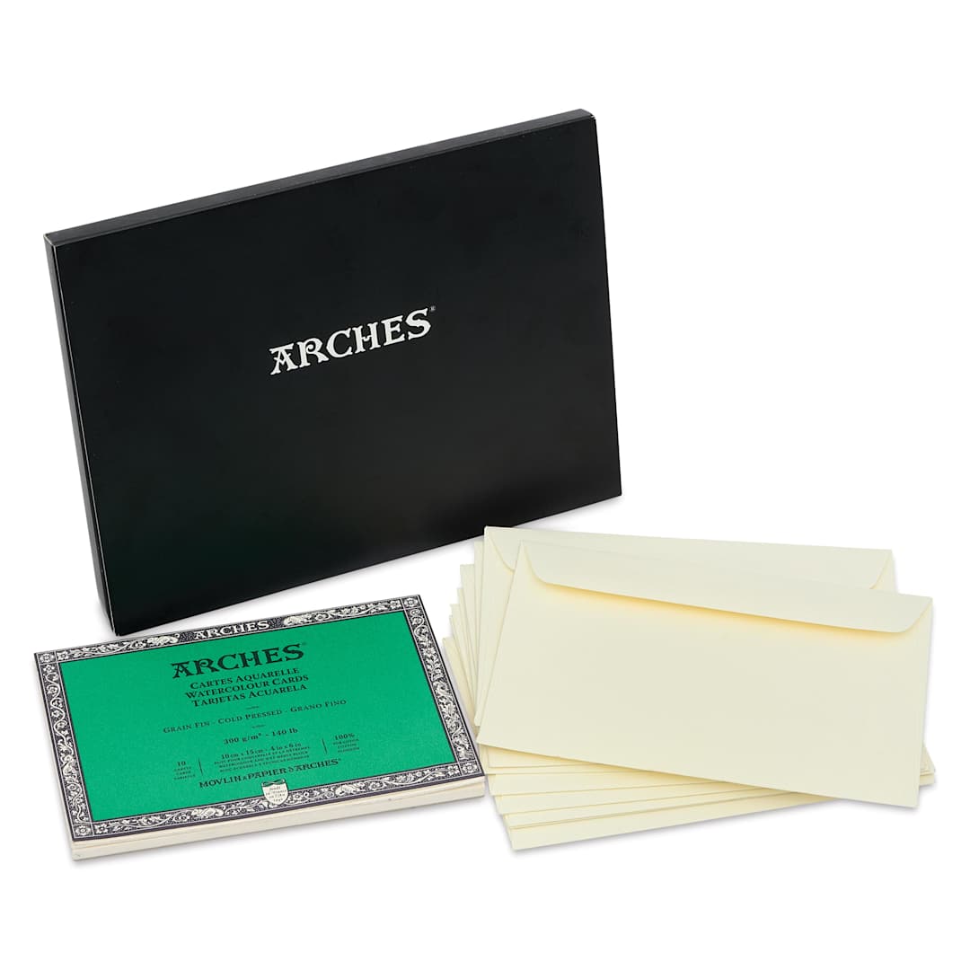 Open in modal - Arches Aquarelle Correspondence Set, box with watercolor block and envelopes