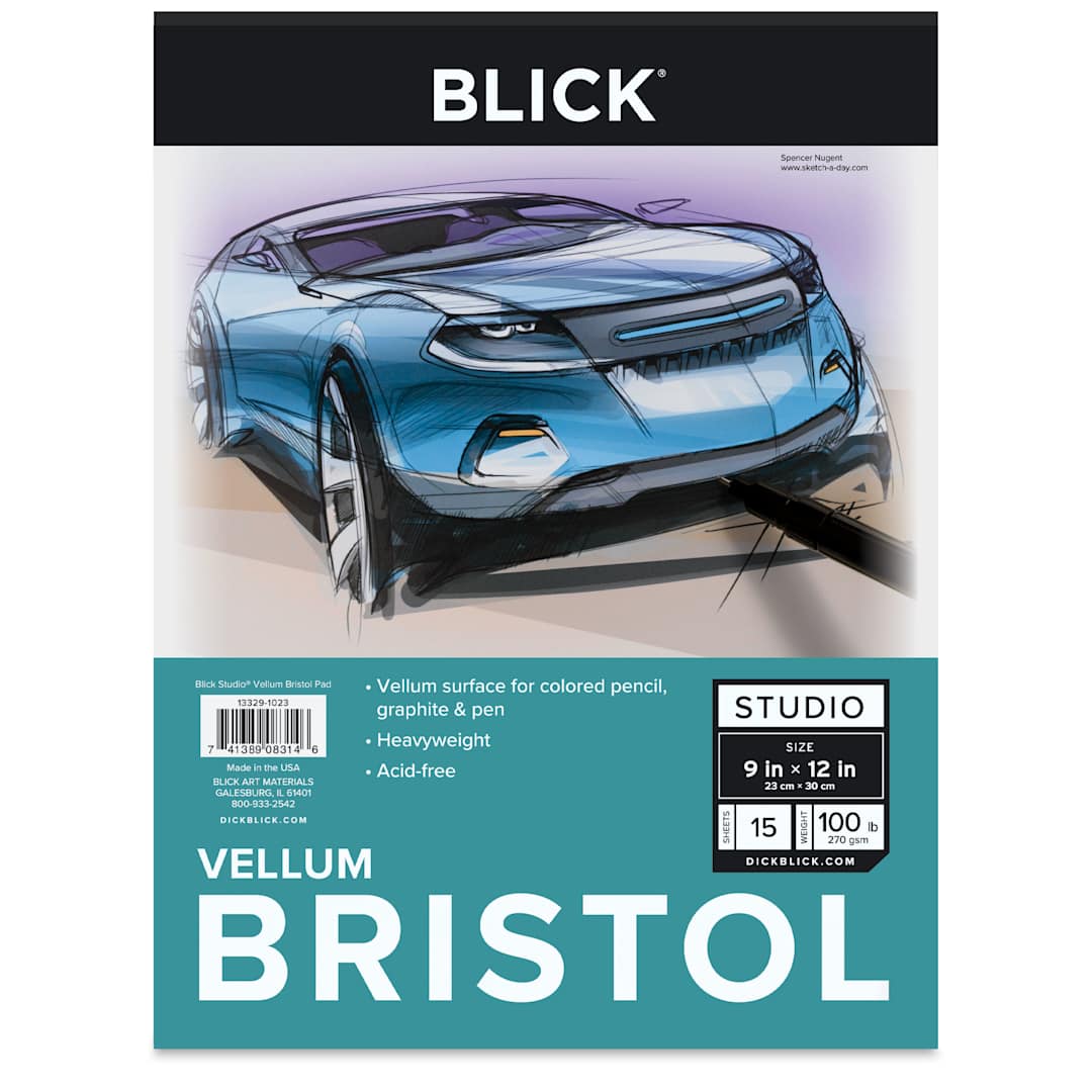 Open in modal - Blick Bristol Pad - 9" x 12", Vellum, 15 Sheets, front cover