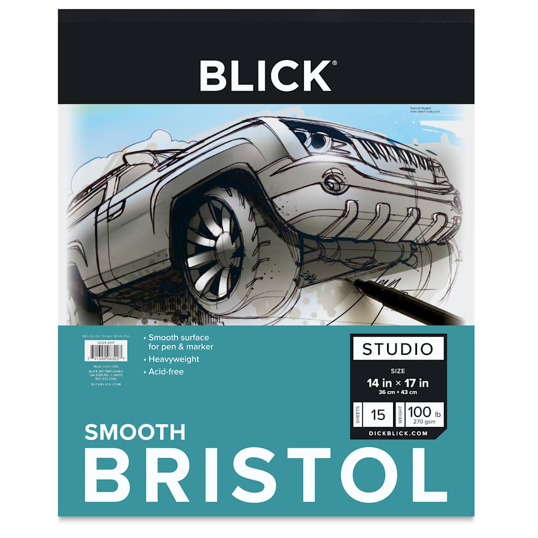 Open in modal - Blick Bristol Pad - 14" x 17", Smooth, 15 Sheets, front cover