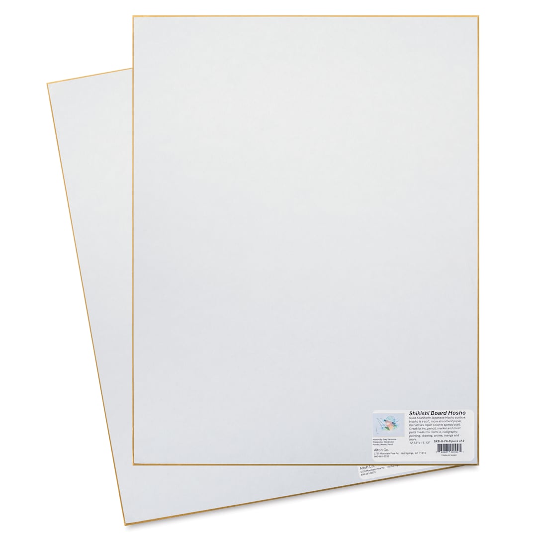 Open in modal - Aitoh Hosho Paper Shikishi Boards - 12-3/5" x 16-1/10", Pkg of 2, packaging label