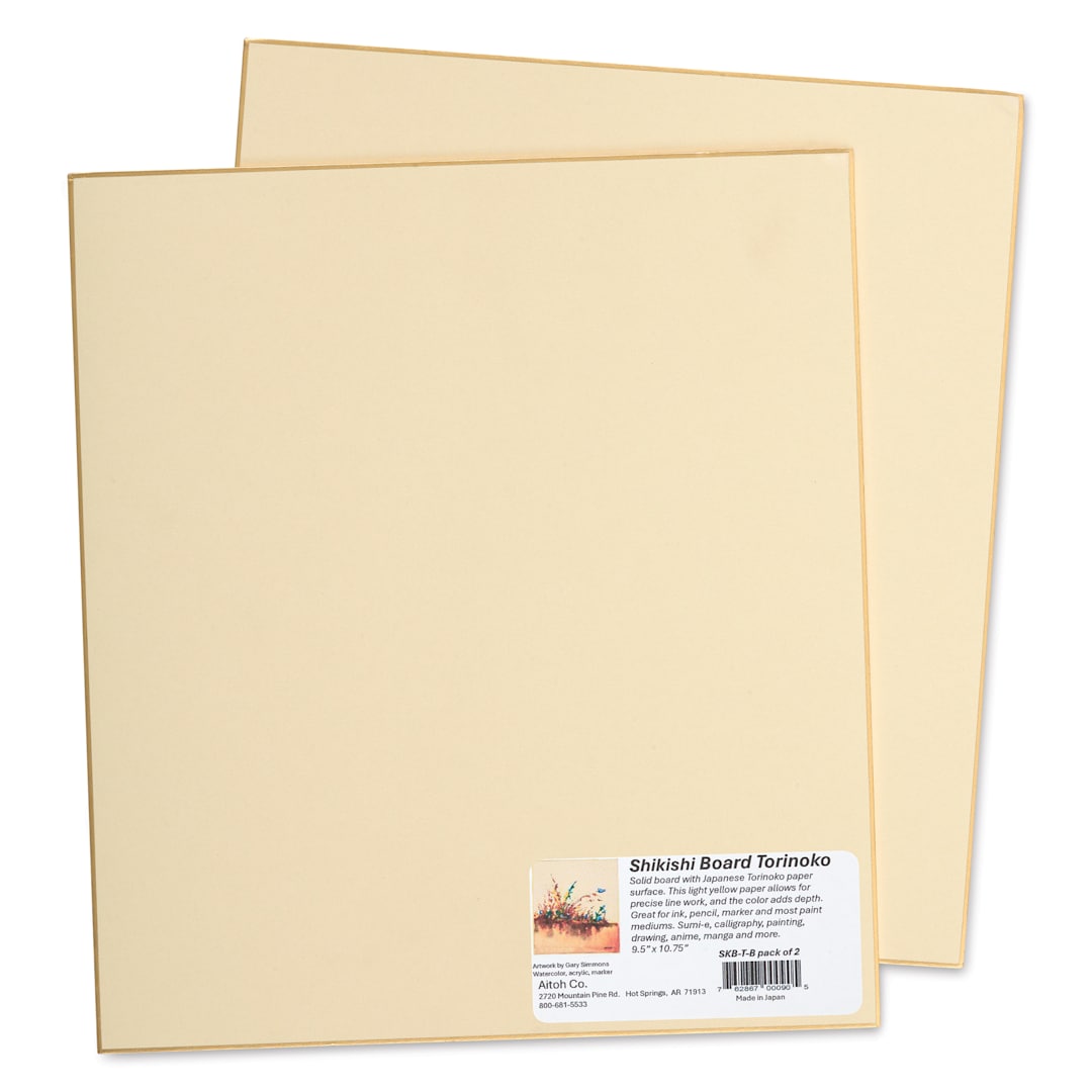 Open in modal - Aitoh Torinoko Paper Shikishi Boards - 9-1/2" x 10-3/4", Pkg of 2, packaging label