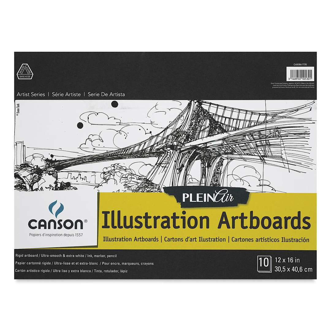 Open in modal - Canson Plein Air Illustration Art Board Pad - 16" x 12", 10 Sheets (front cover)