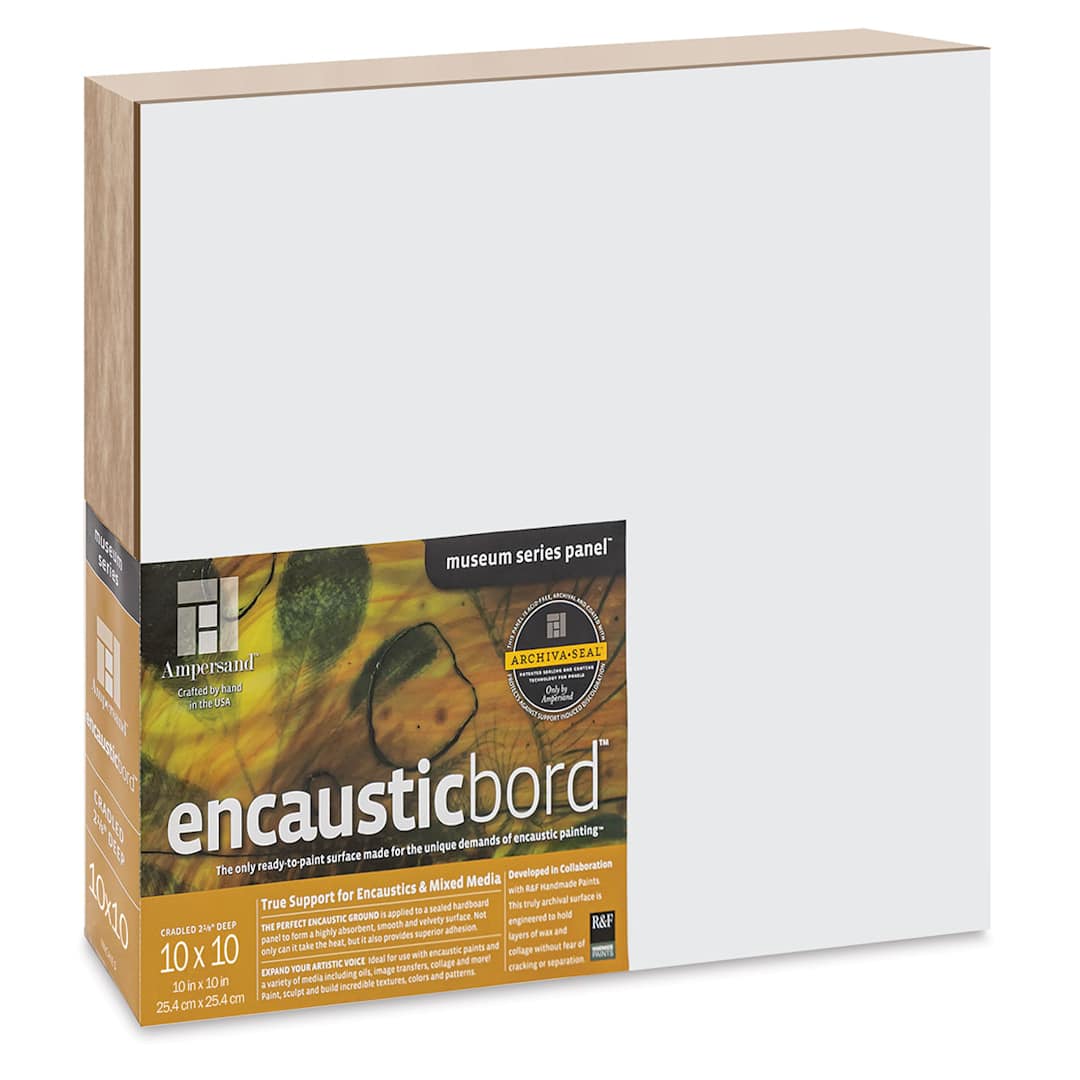 Open in modal - Ampersand Encausticbord - 10" x 10" x 2-1/8", Cradled