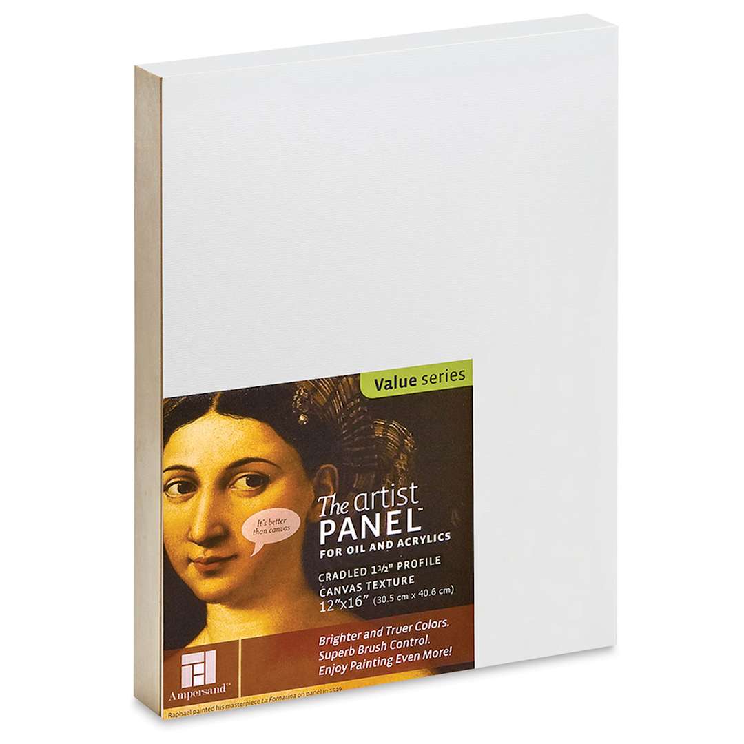Open in modal - Ampersand Value Series Artist Panel - Textured, 12" x 16", 1-1/2" Cradle