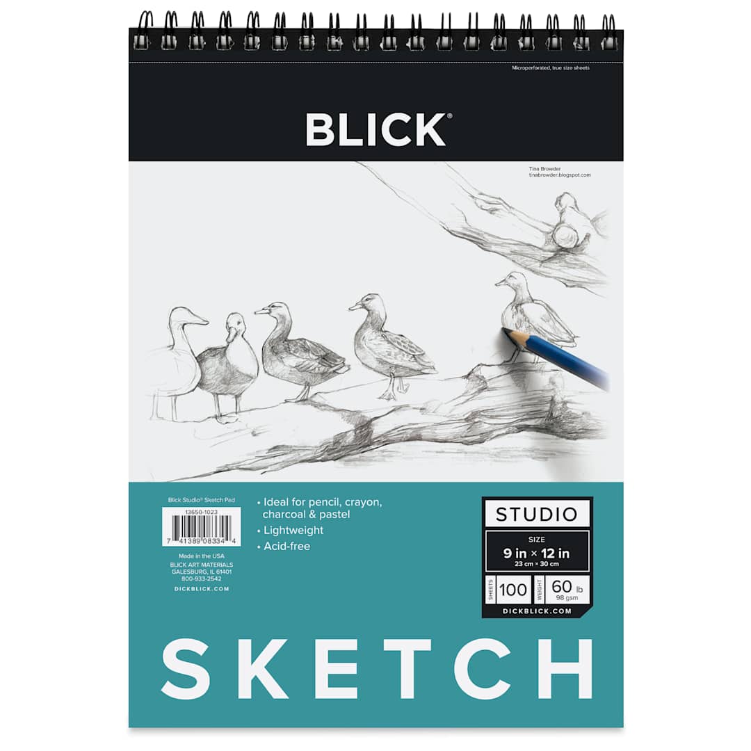 Open in modal - Blick Studio Sketch Pad - 9" x 12", 100 Sheets, front of pad