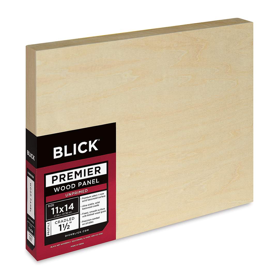 Open in modal - Blick Premier Wood Panel - 11'' x 14'', 1-1/2'' Gallery Profile, Cradled (side view)