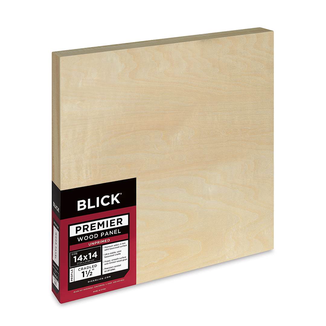 Open in modal - Blick Premier Wood Panel - 14'' x 14'', 1-1/2'' Gallery Profile, Cradled (side view)