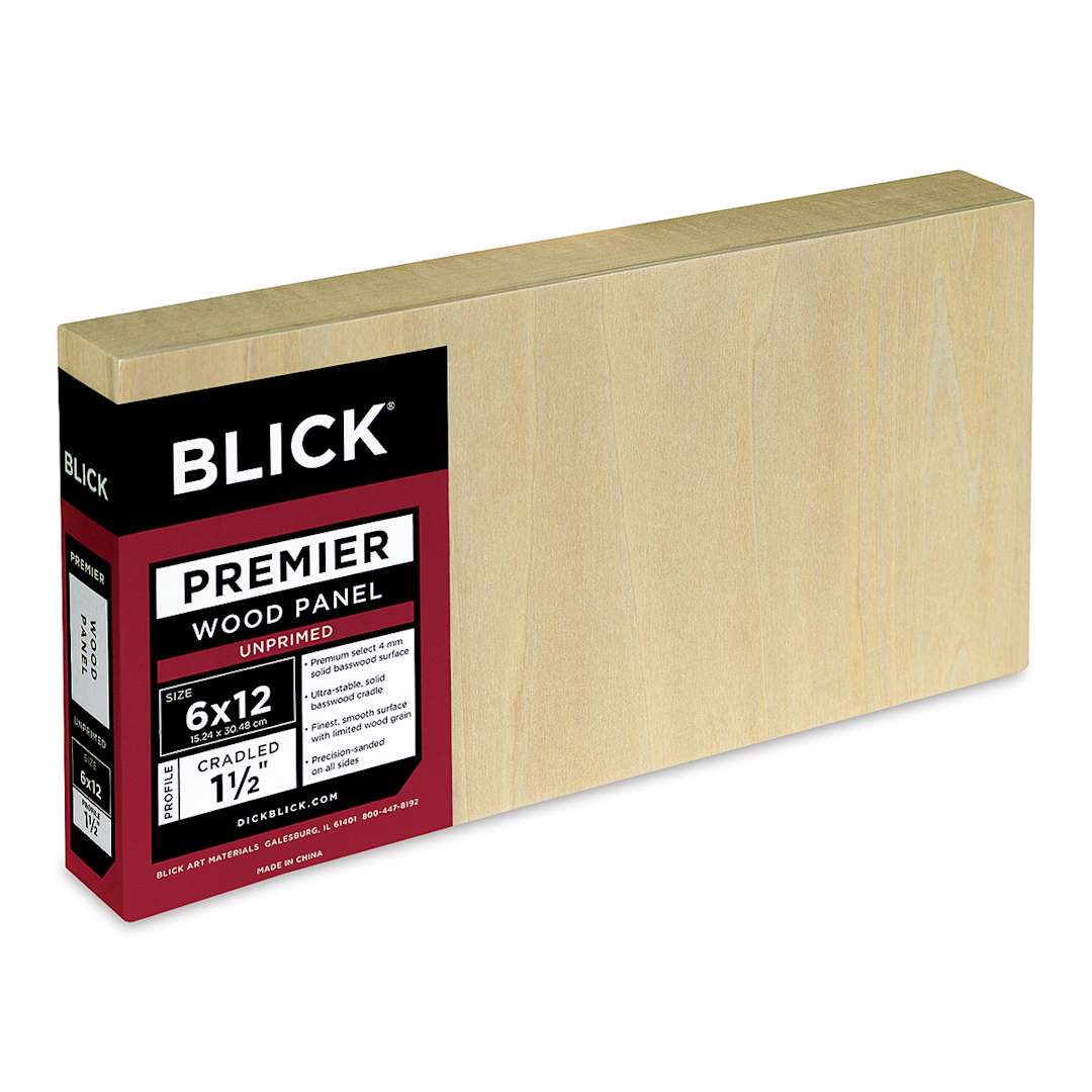 Open in modal - Blick Premier Wood Panel - 6'' x 12'', 1-1/2'' Gallery Profile, Cradled (side view)