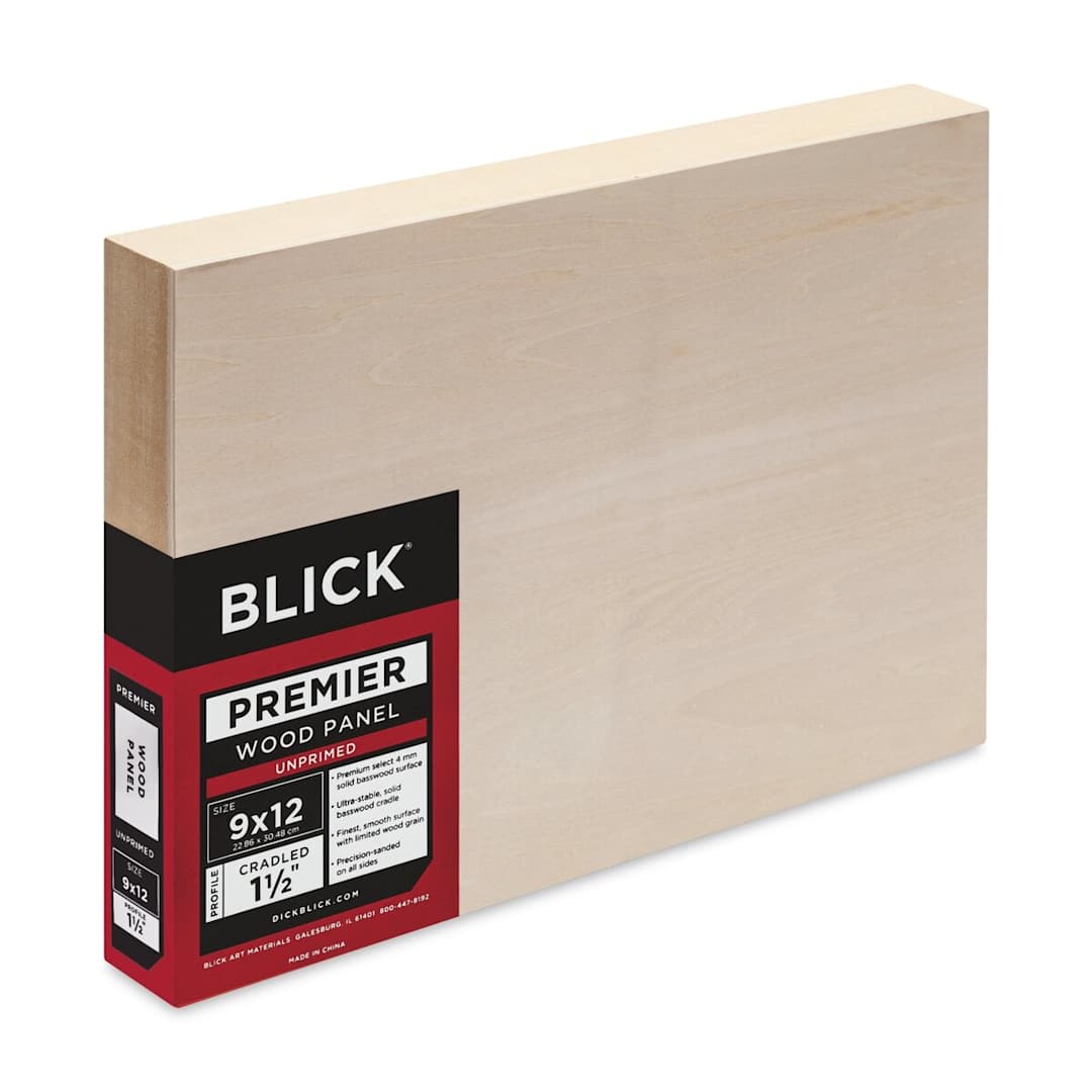 Open in modal - Blick Premier Wood Panel - 9'' x 12'', 1-1/2'' Gallery Profile, Cradled (side view)