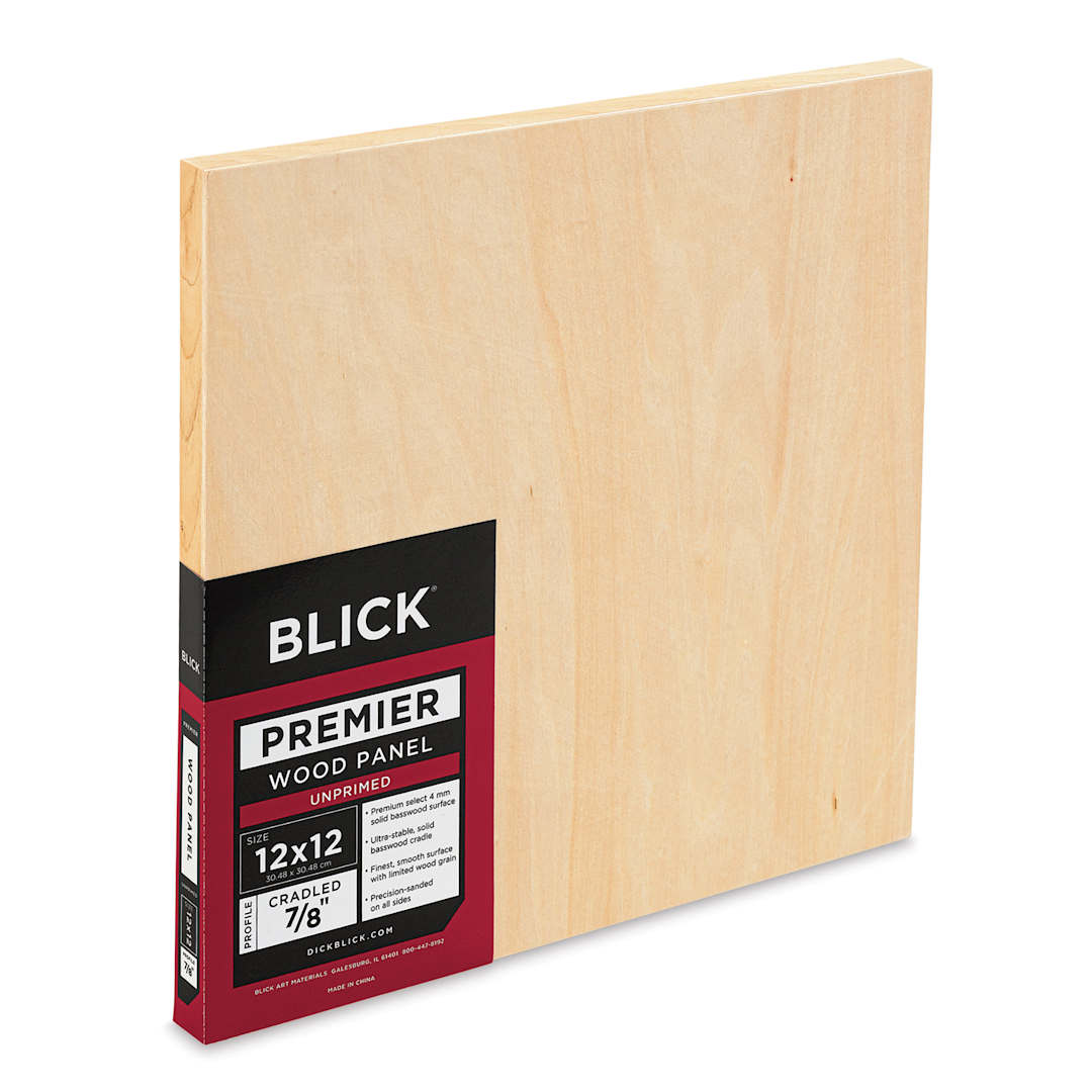 Open in modal - Blick Premier Wood Panel - 12" x 12", 7/8" Traditional Profile, Cradled