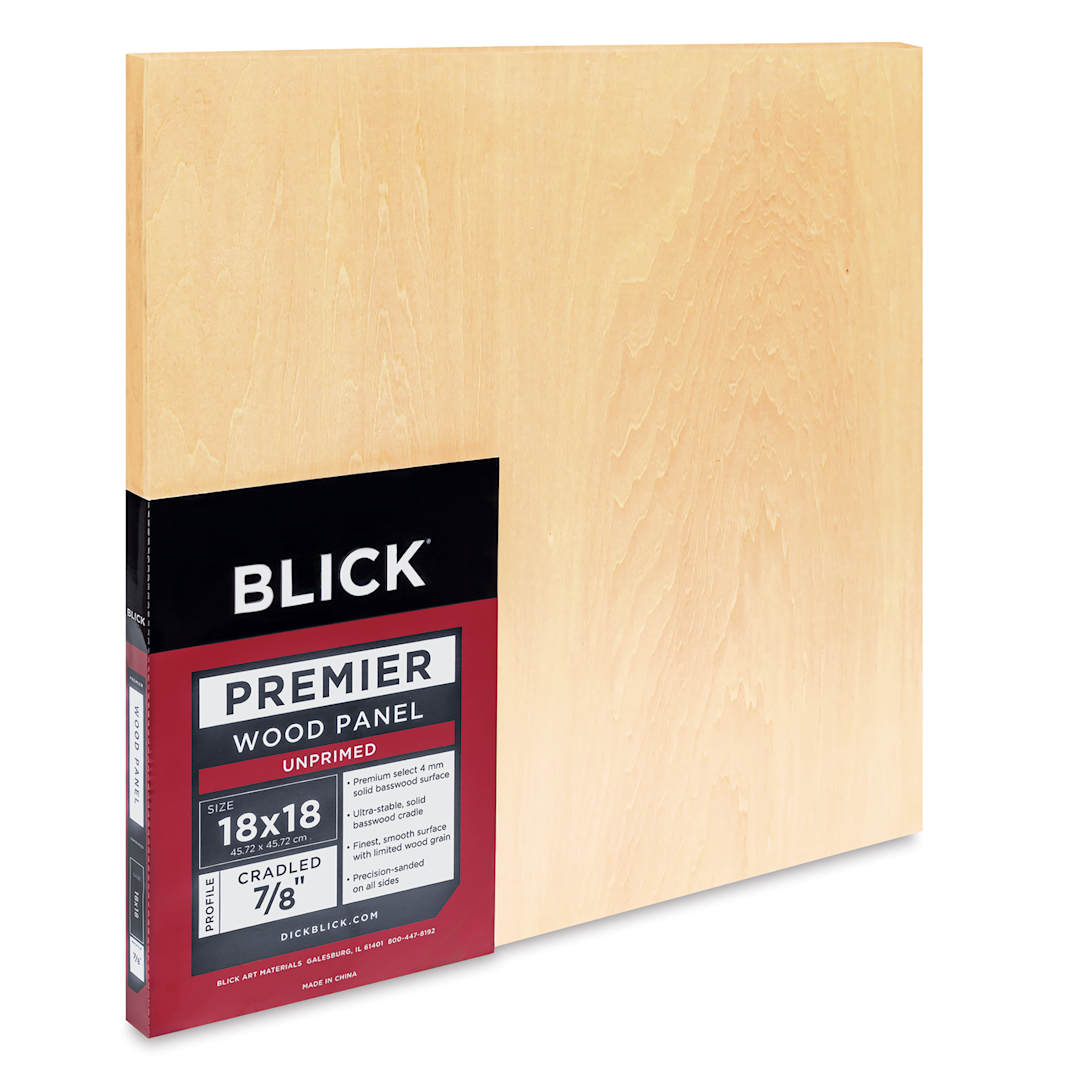 Open in modal - Blick Premier Wood Panel - 18" x 18", 7/8" Traditional Profile, Cradled