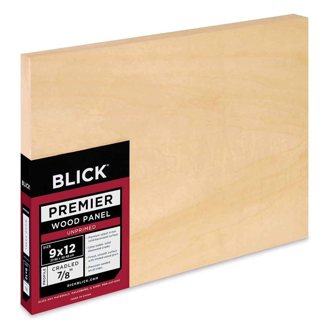 Open in modal - Blick Premier Wood Panel - 9" x 12", 7/8" Traditional Profile, Cradled