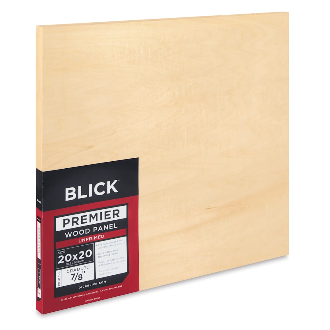 Open in modal - Blick Premier Wood Panel - 20'' x 20'', 7/8'' Traditional Profile, Cradled (side view)
