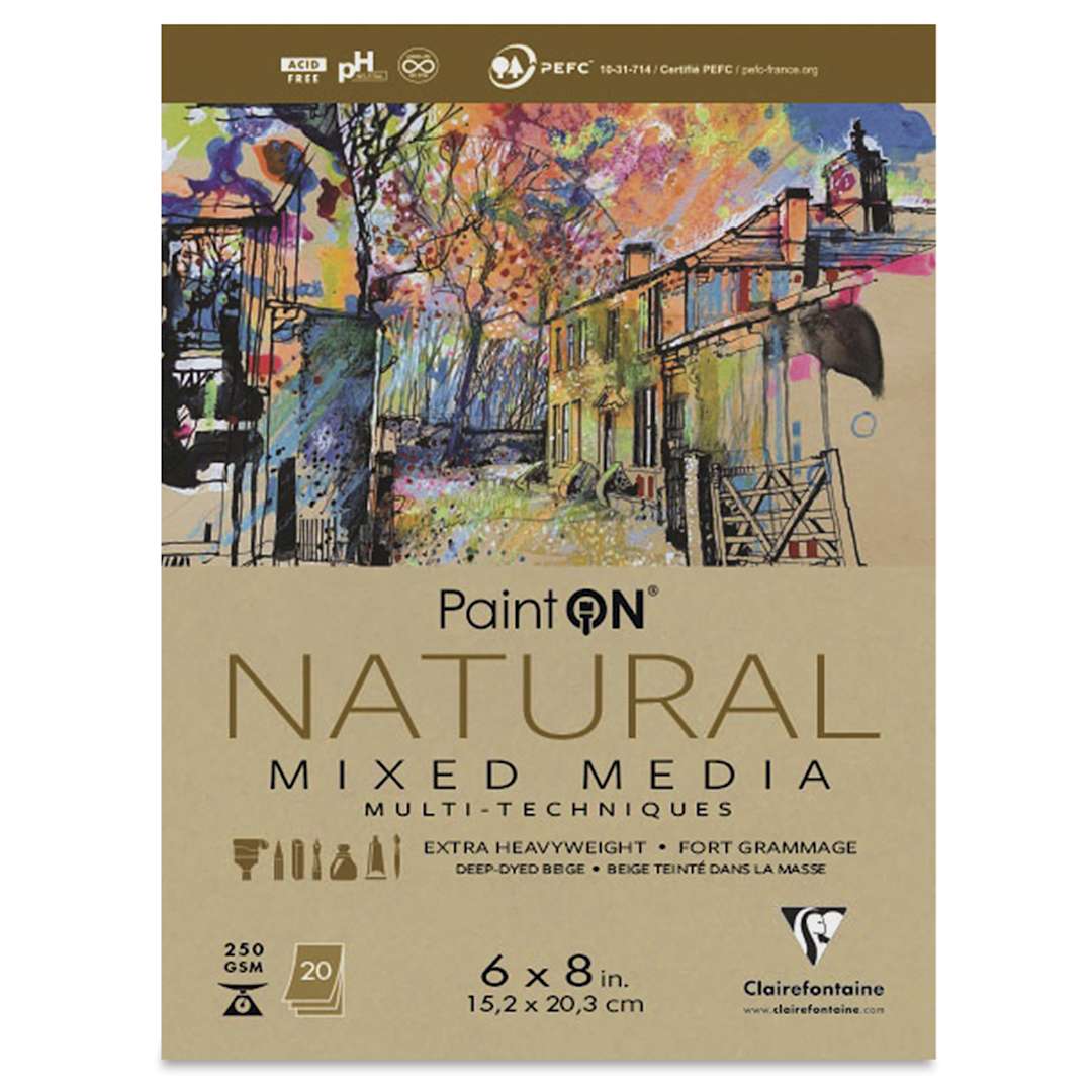Open in modal - Clairefontaine PaintOn Mixed Media Pad - Natural, 6" x 8", 20 Sheets