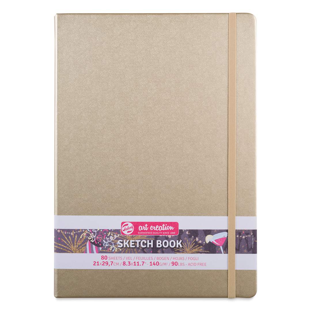 Open in modal - Talens Art Creations Sketchbook - Metallic White Gold, 11.7" x 8.3", front cover
