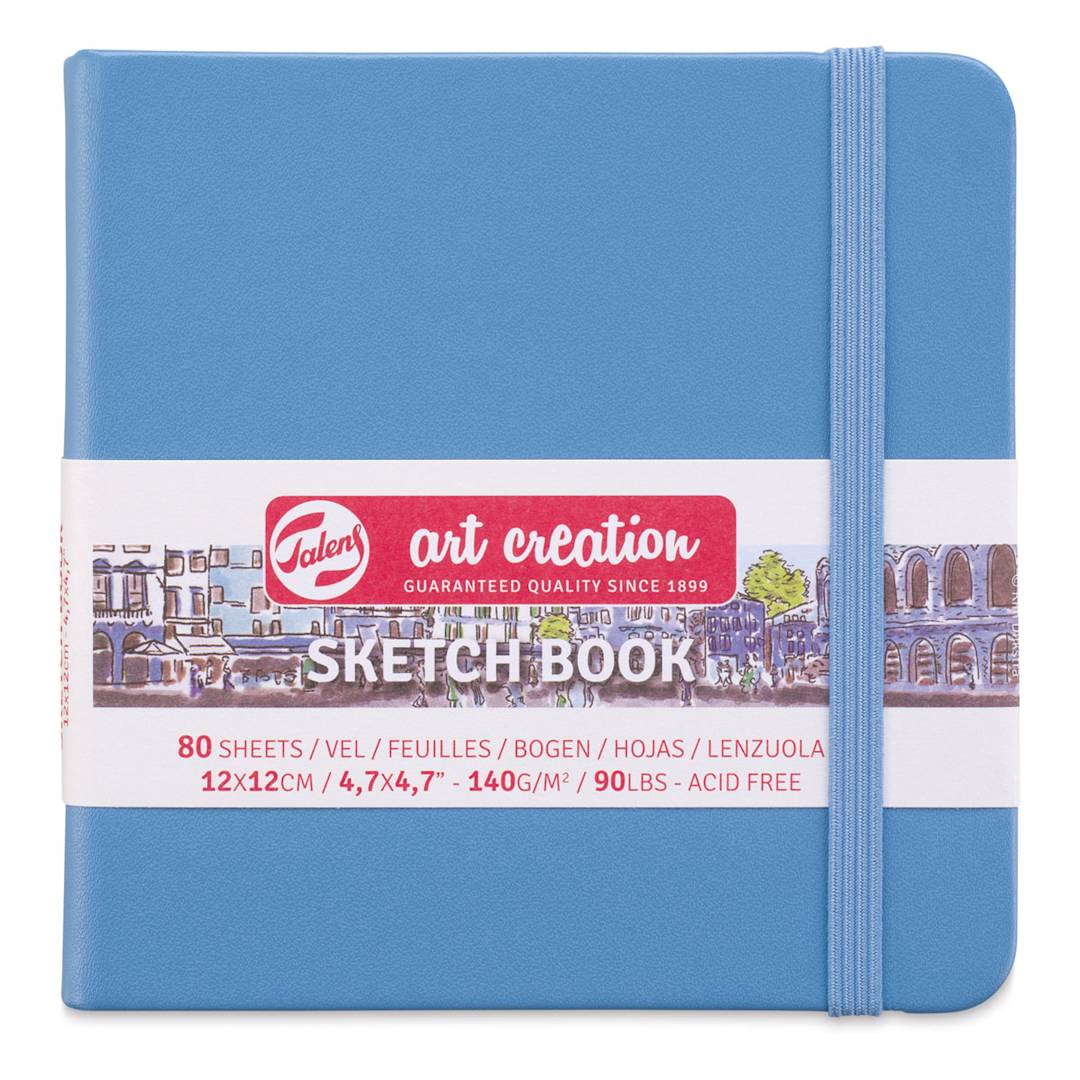 Open in modal - Talens Art Creations Sketchbook - Front of Square Lake Blue Sketchbook