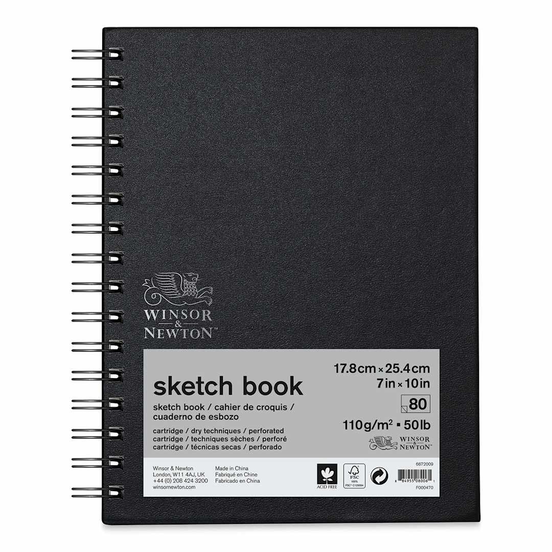 Open in modal - Winsor & Newton Spiral Sketchbook - 10" x 7" (shown with removable sticker)