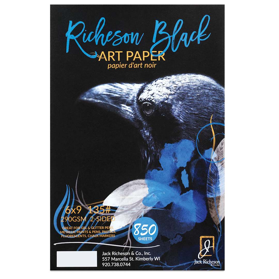 Open in modal - Richeson Black Art Paper Bulk Pack - 6" x 9", 850 Sheets, 135 lb