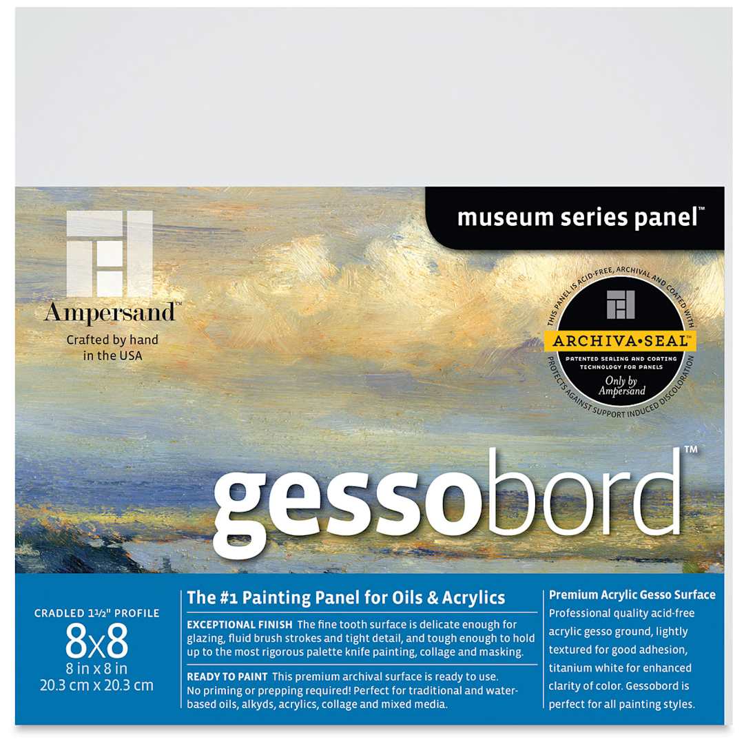 Open in modal - Ampersand Gessobord - 8'' x 8'', 1-1/2'' Cradled