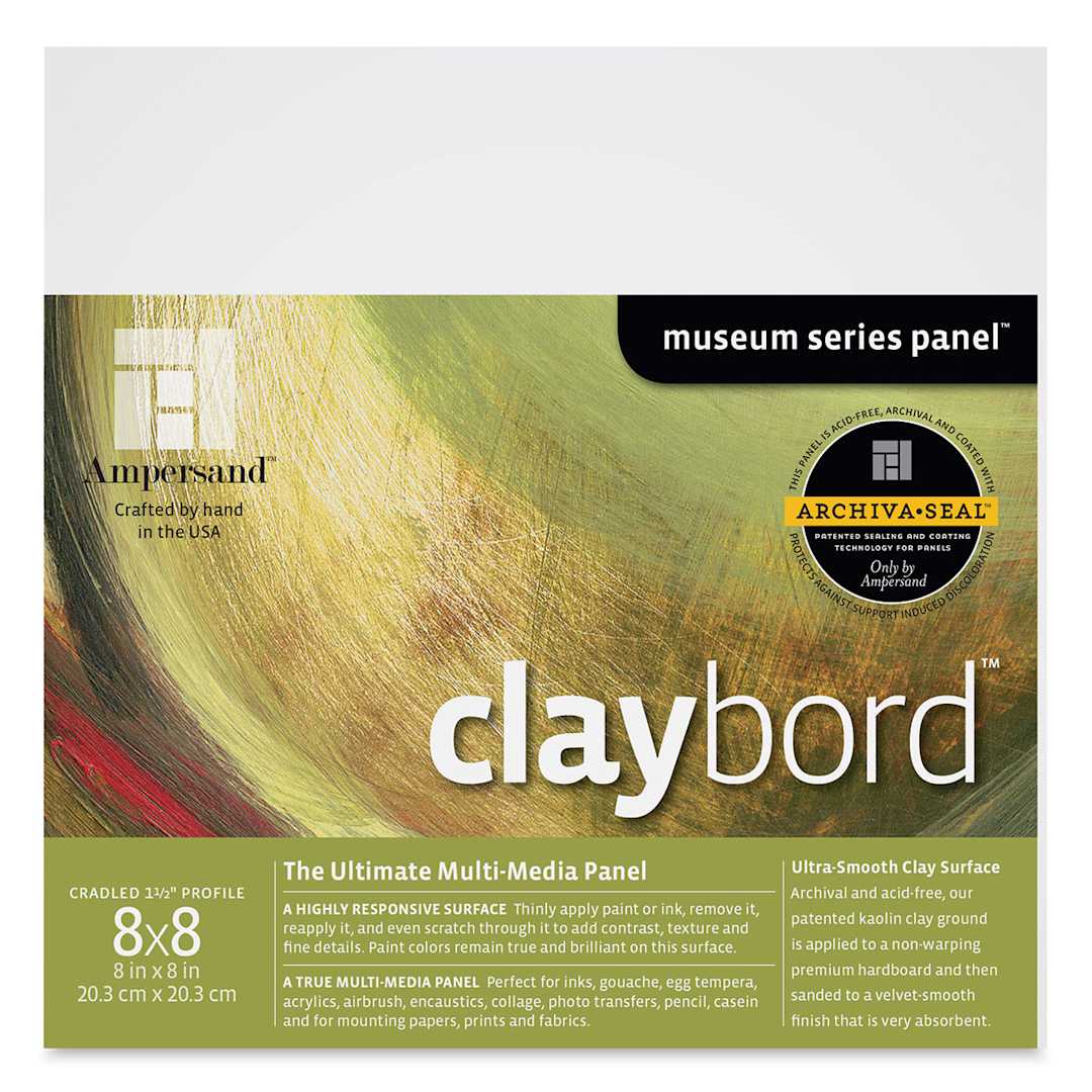 Open in modal - Ampersand Claybord - 8'' x 8'', 1-1/2''` Cradled