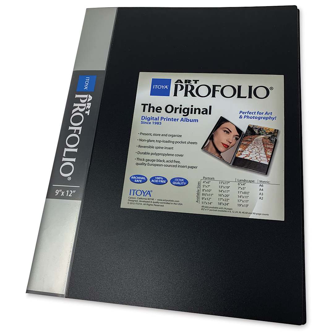 Open in modal - Itoya Original Art Profolio - 9" x 12", Black, Portrait, 24 Pages