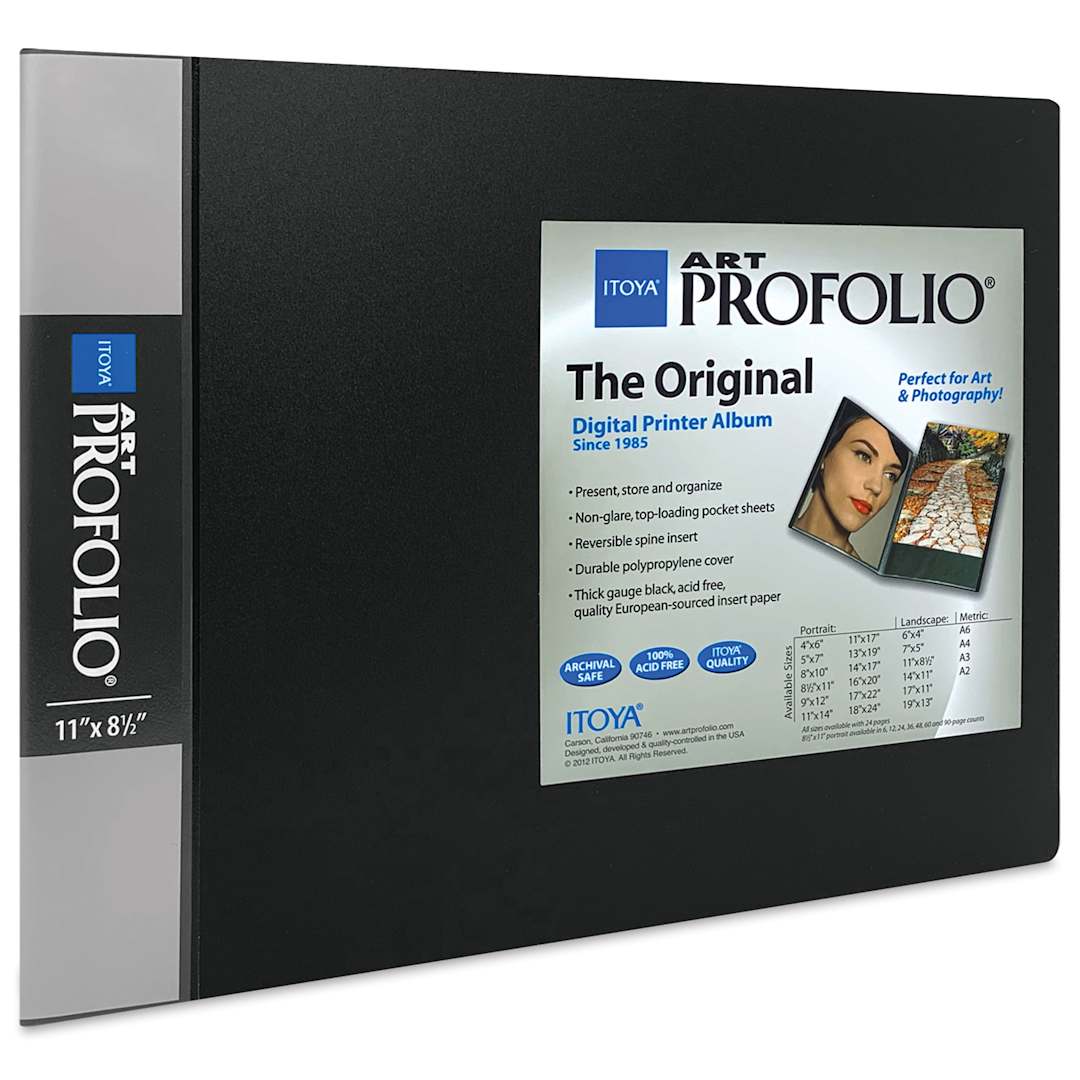 Open in modal - Itoya Original Art Profolio - 8-1/2" x 11", Black, Landscape, 24 Pages