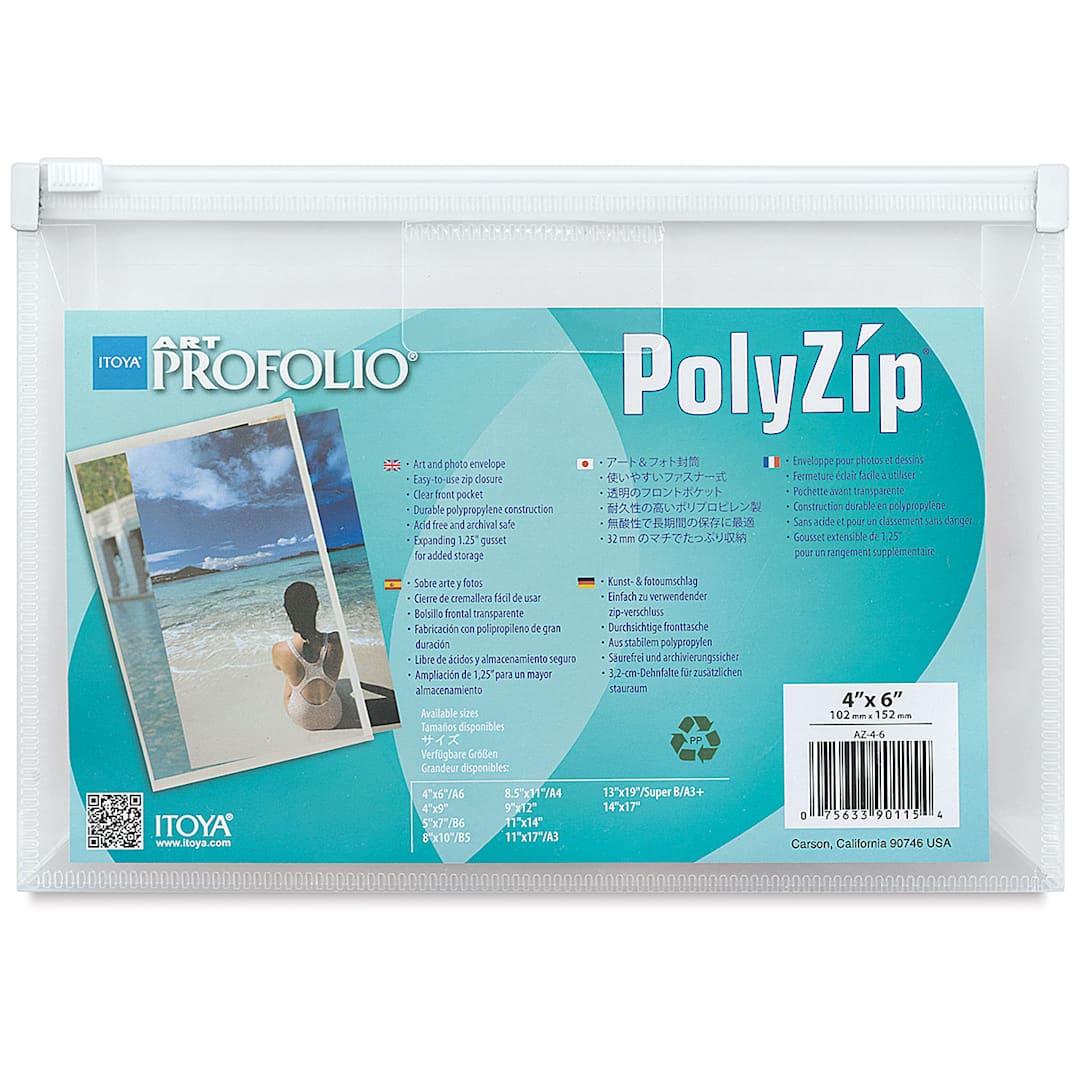 Open in modal - Itoya PolyZip Envelope - 4" x 6", Clear