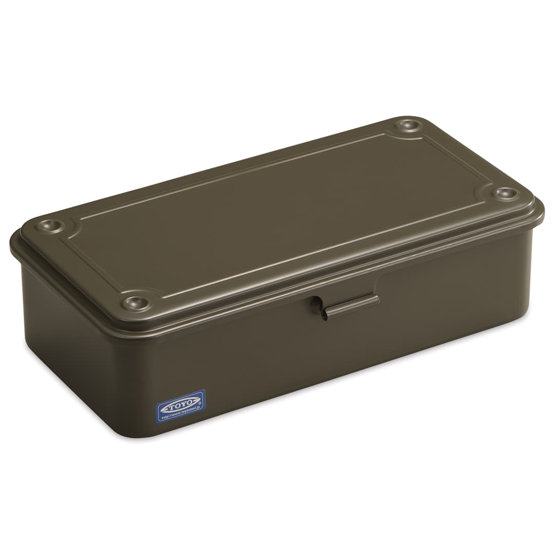 Open in modal - Toyo Stackable Storage Box T-190 - Military Green, 8" x 4" x 2"
