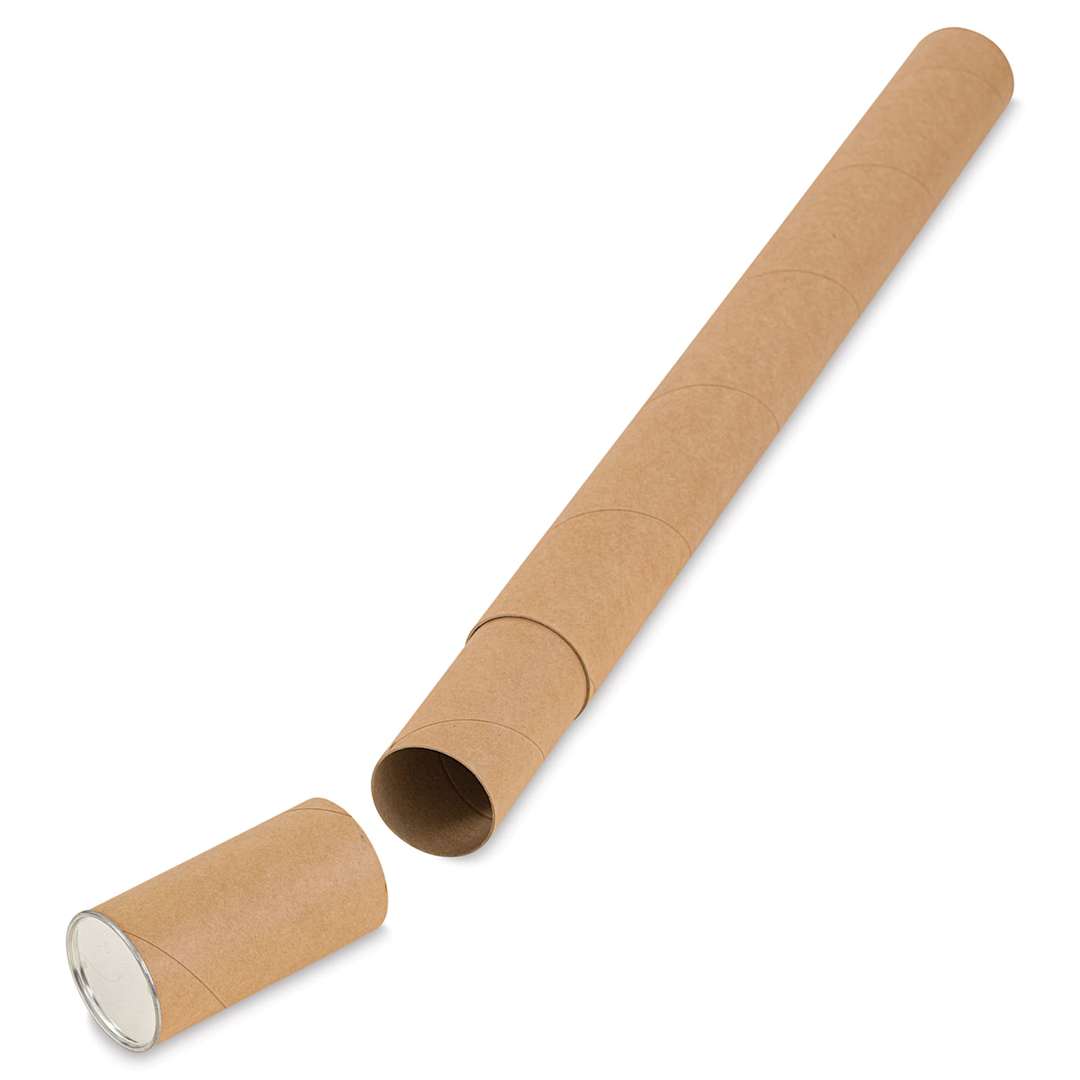 Open in modal - Uline Kraft Telescopic Mailing Tube - 3" x 37" (with cap off)