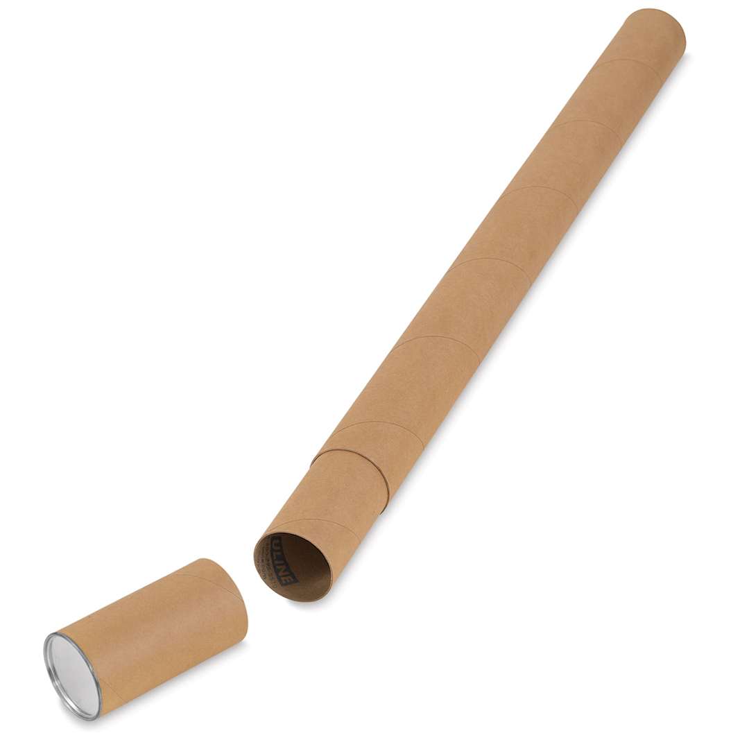 Open in modal - Uline Kraft Telescopic Mailing Tube - 3" x 43" (with cap off)