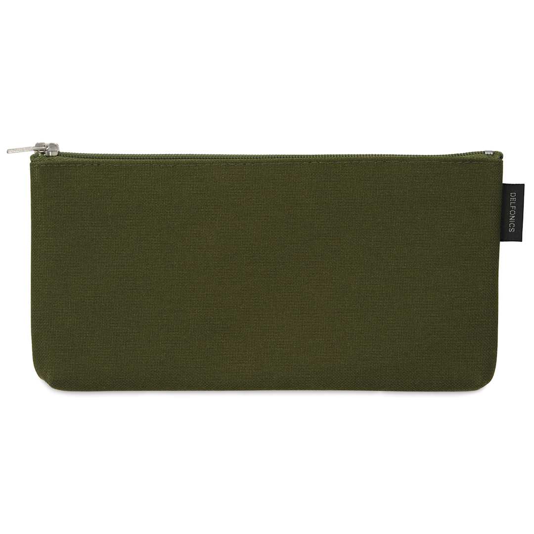 Open in modal - Delfonics Mareku Flat Pen Case - Olive, front