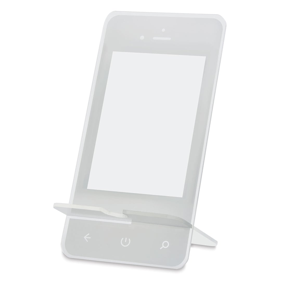 Open in modal - Snap-In DIY Cell Phone Stand - assembled at right angle showing stand