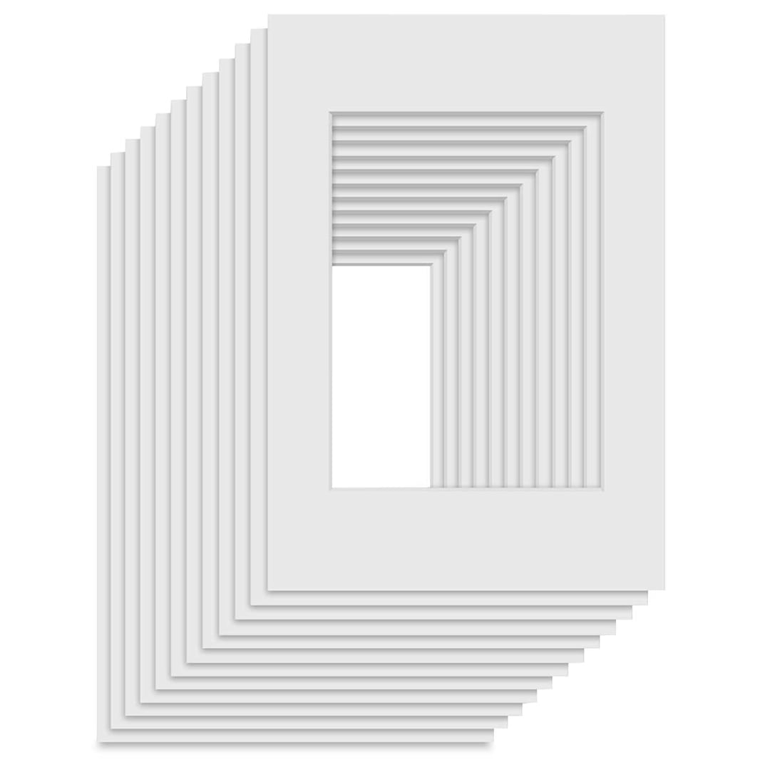 Open in modal - Pre-Cut Mat Frames - White, 8" x 11" (6" x 9" Artwork Size), Pkg of 12