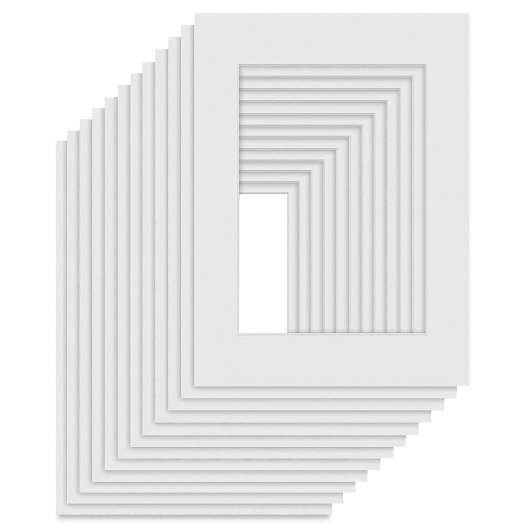 Open in modal - Pre-Cut Mat Frames - White, 11 1/2" x 16 1/2" (9" x 12" Opening), Pkg of 12