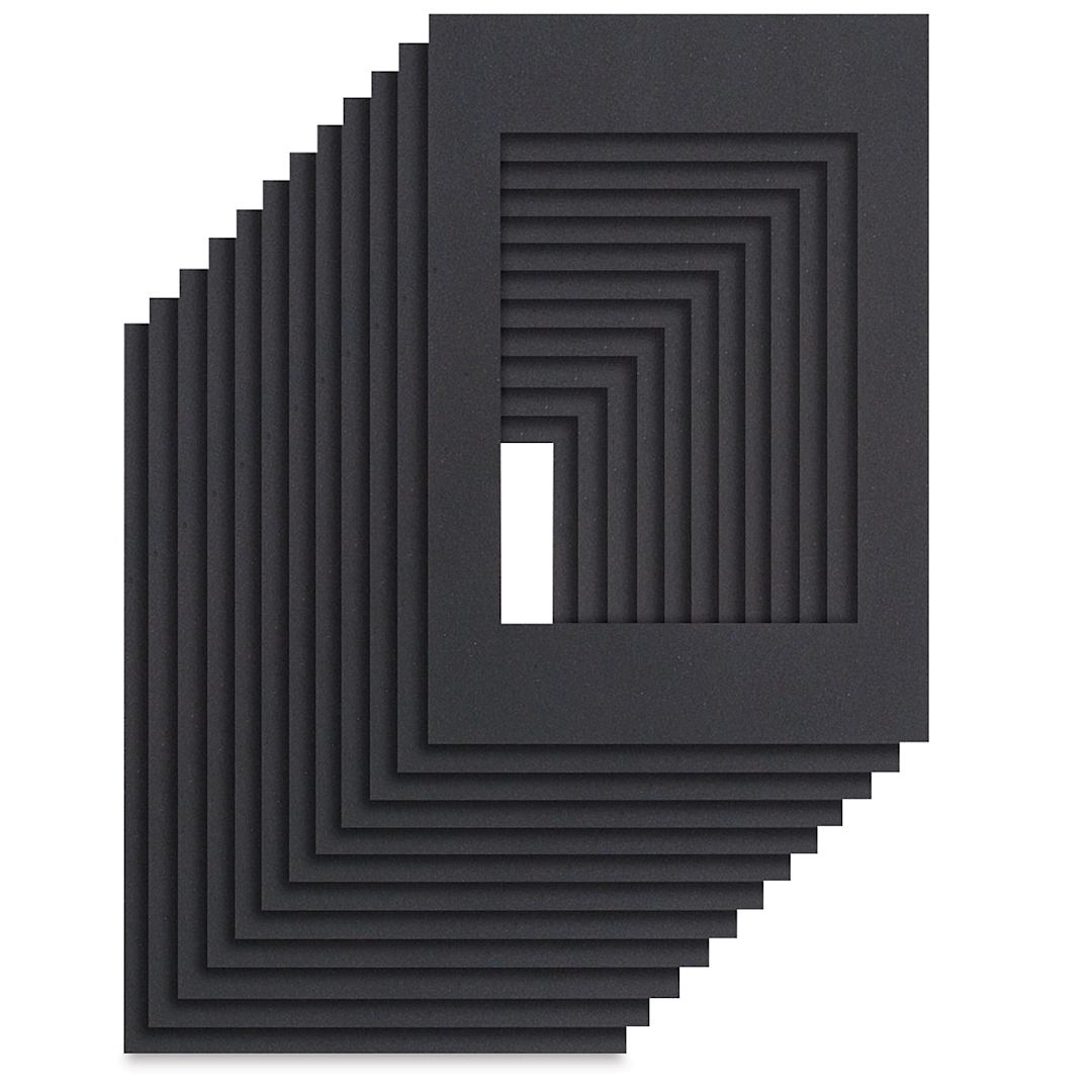 Open in modal - Pre-Cut Mat Frames - Black, 11 1/2" x 16 1/2" (9" x 12" Artwork Size), Pkg of 12