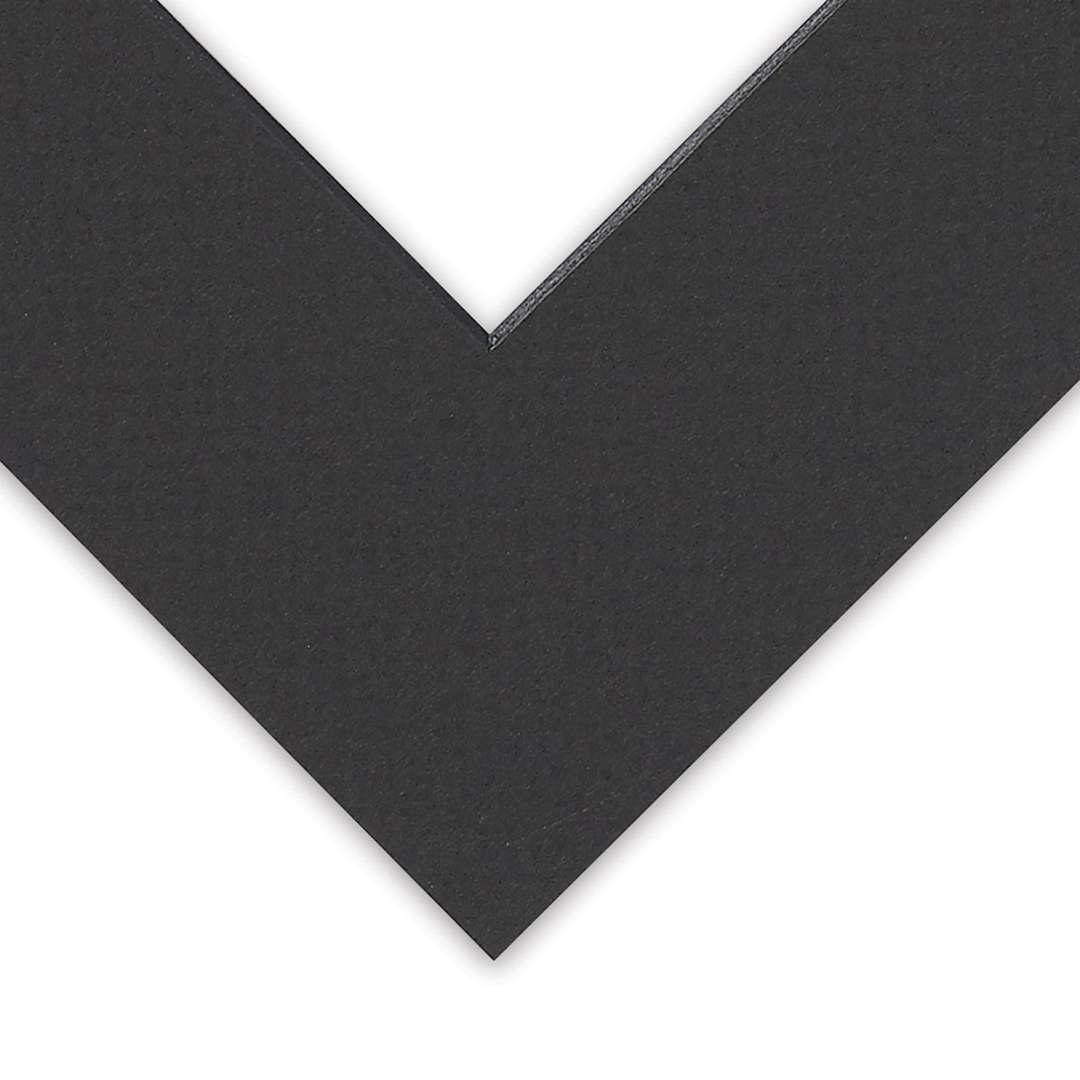 Open in modal - Blick Black Core Pre-Cut Mat - Closeup of Corner of Black Mat