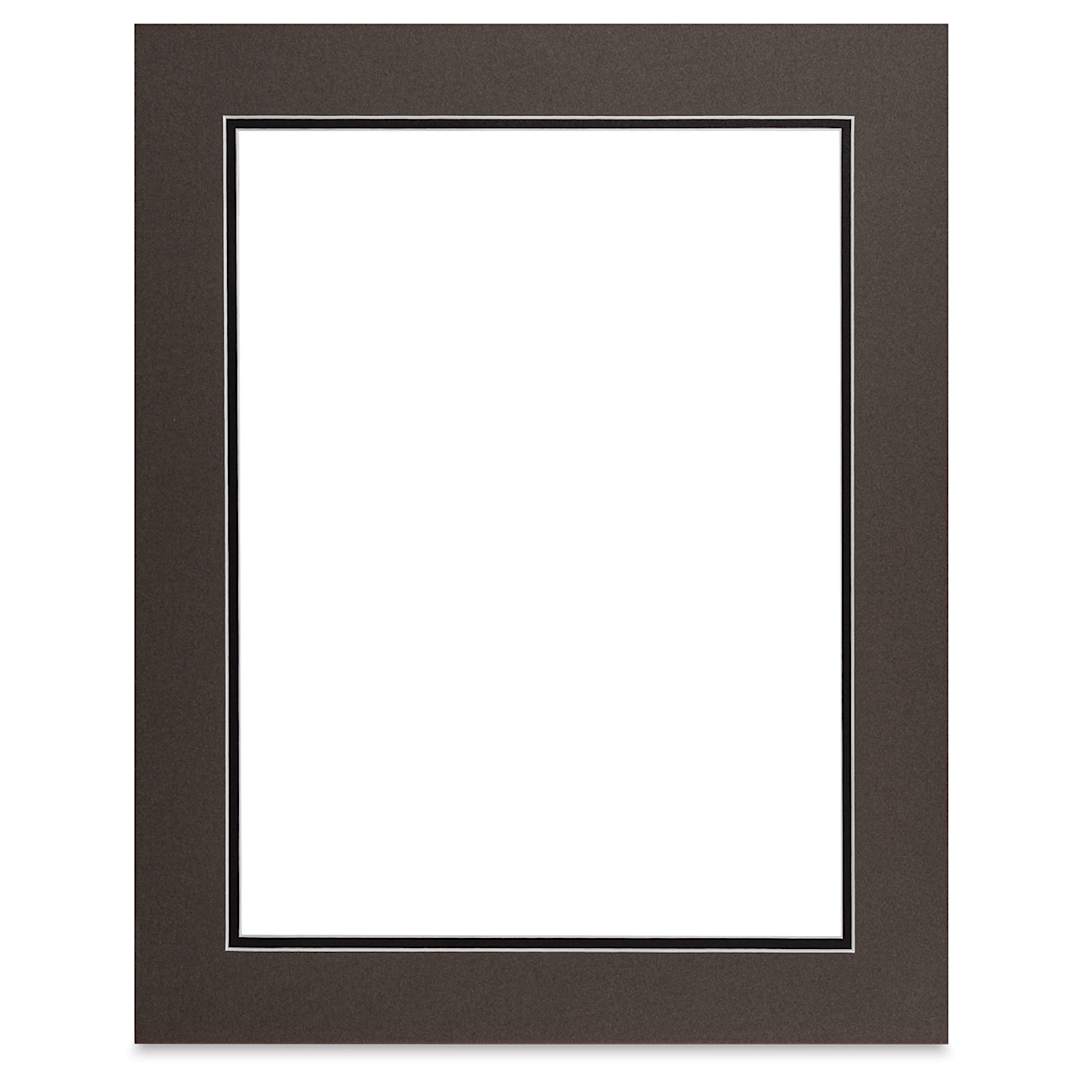 Open in modal - Blick Double Mat - Cinder over Smooth Black, 16" x 20" (11-3/4" x 15-3/4" opening)