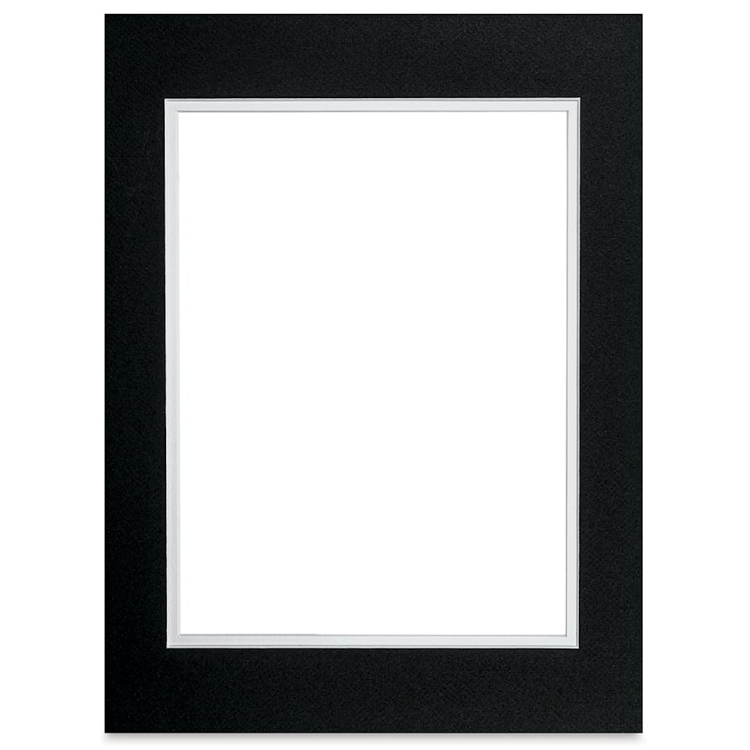 Open in modal - Blick Double Mat - Raven Black / Manor White, 12" x 16" (8-1/2" x 11-1/2" Opening)