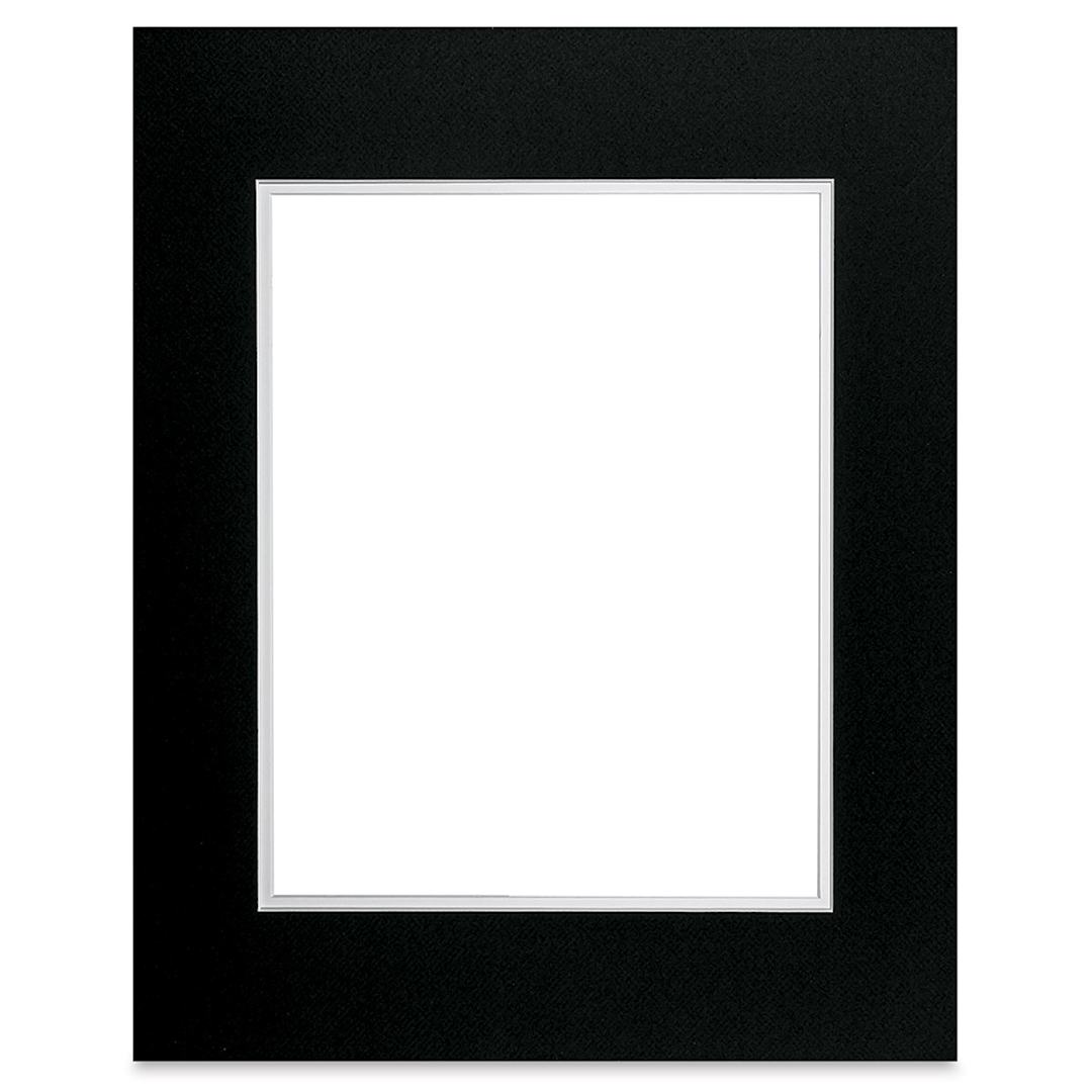 Open in modal - Blick Double Mat - Raven Black / Manor White, 16" x 20" (10-1/2" x 13-1/2" Opening)